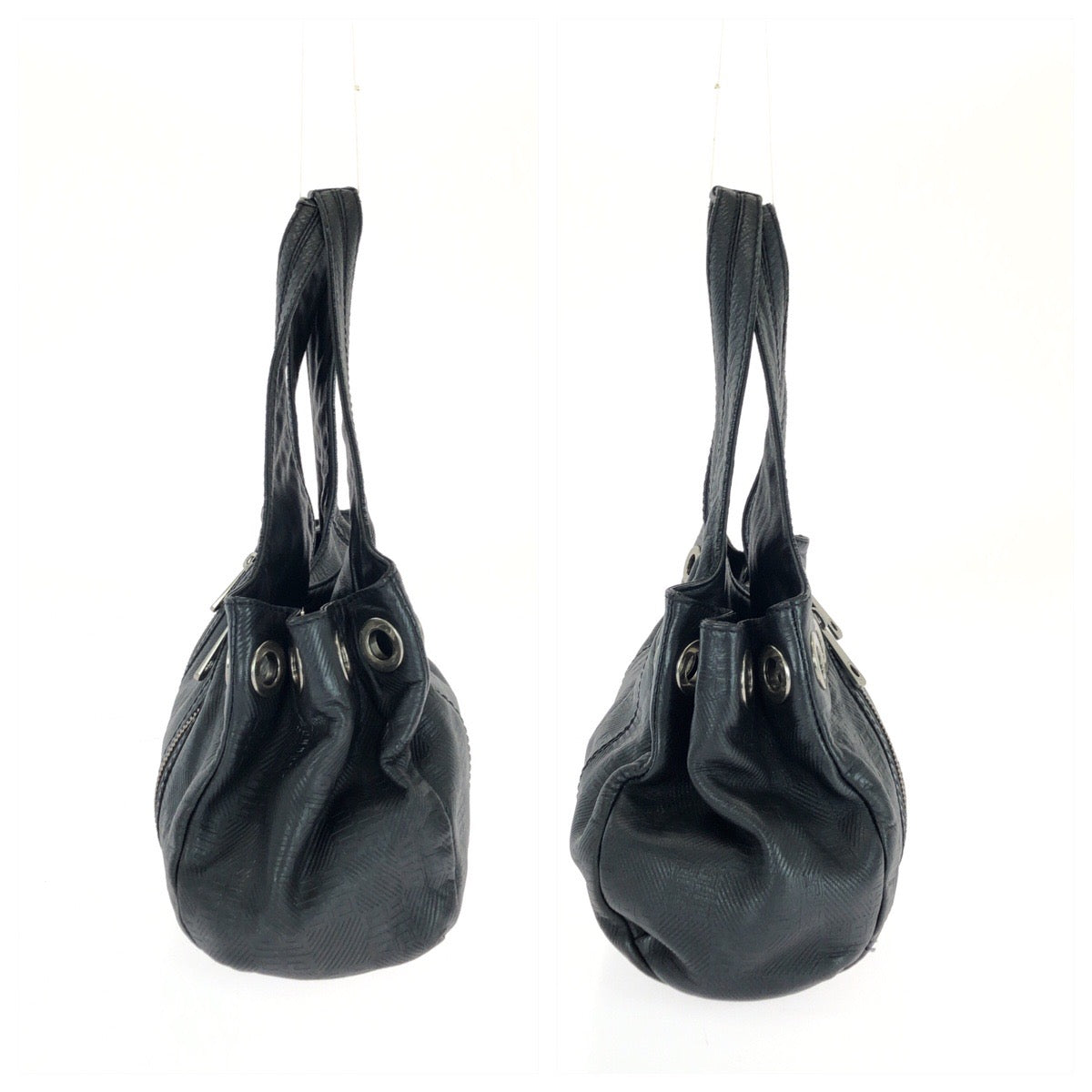 25395
GIVENCHY ジバンシィ ヴィンテージ ブラック 黒 シルバー金具 レザー トートバッグ ショルダーバッグ レディース ABP23