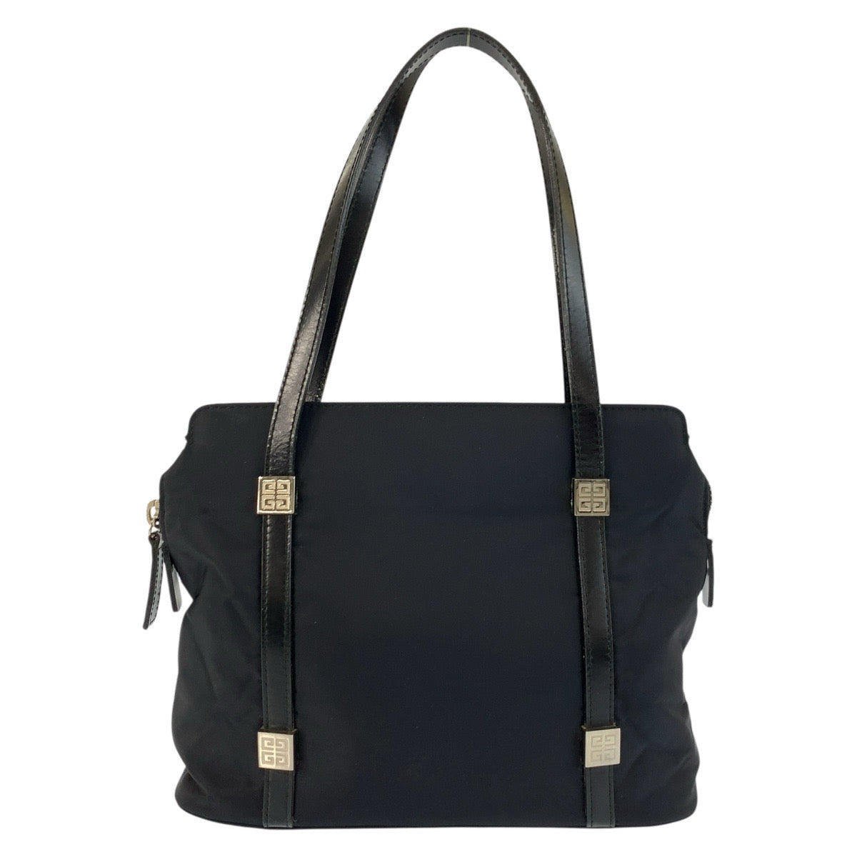 25396
GIVENCHY ジバンシィ ブラック 黒 シルバー金具 ナイロン / レザー トートバッグ ハンドバッグ レディース ABP14