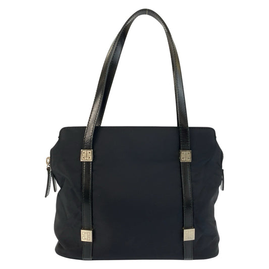 25396
GIVENCHY ジバンシィ ブラック 黒 シルバー金具 ナイロン / レザー トートバッグ ハンドバッグ レディース ABP14