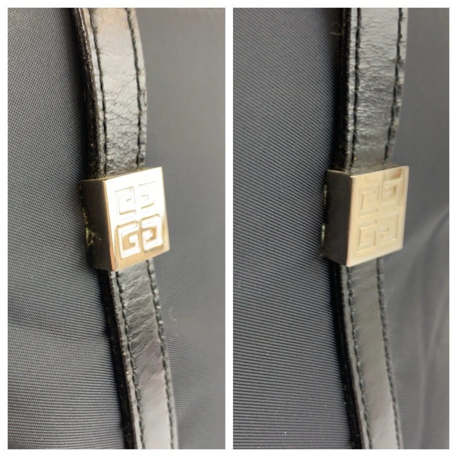 25396
GIVENCHY ジバンシィ ブラック 黒 シルバー金具 ナイロン / レザー トートバッグ ハンドバッグ レディース ABP14