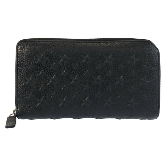 25399
JIMMY CHOO ジミーチュウ スターエンボス ブラック 黒 シルバー金具 レザー 長財布 ロングウォレット 男女兼用 メンズ ABP21