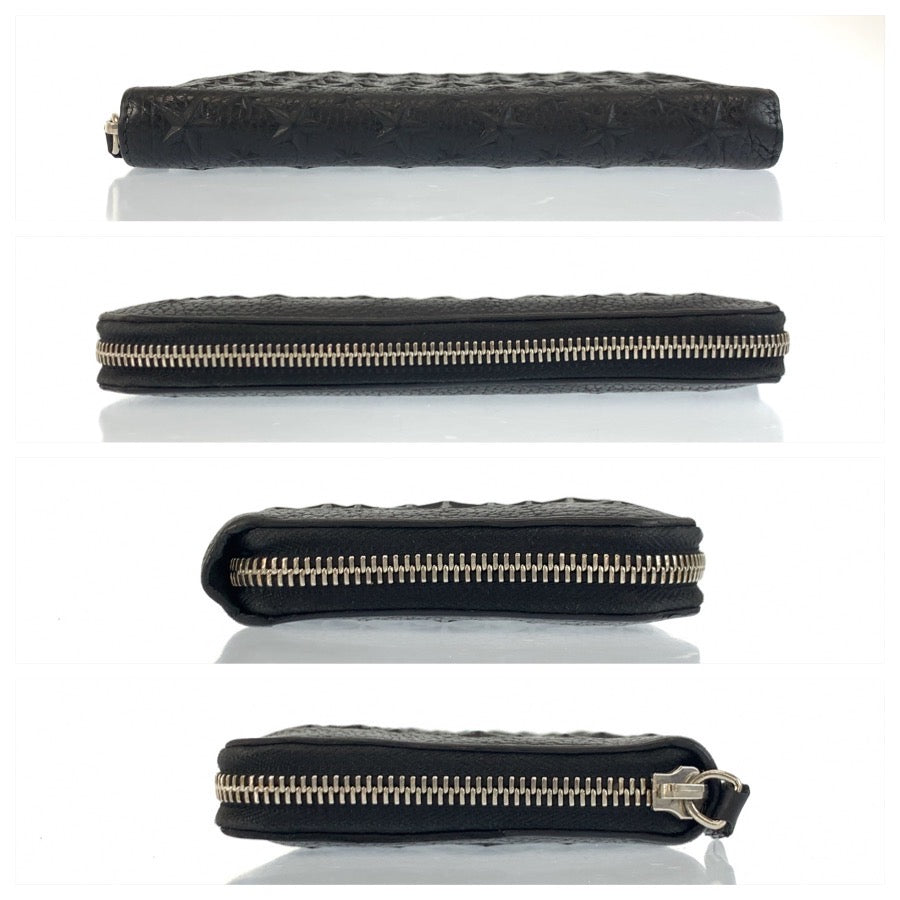25399
JIMMY CHOO ジミーチュウ スターエンボス ブラック 黒 シルバー金具 レザー 長財布 ロングウォレット 男女兼用 メンズ ABP21