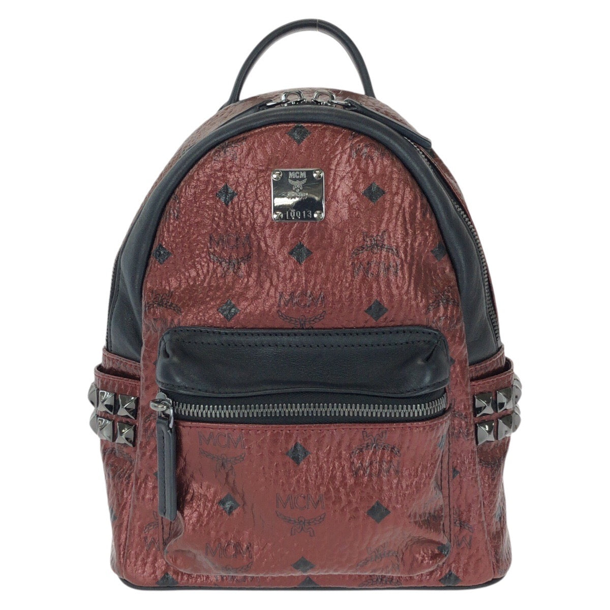 25400
MCM エム シー エム Stark ワインレッド ボルドー PVC / レザー リュックサック バックパック レディース A42