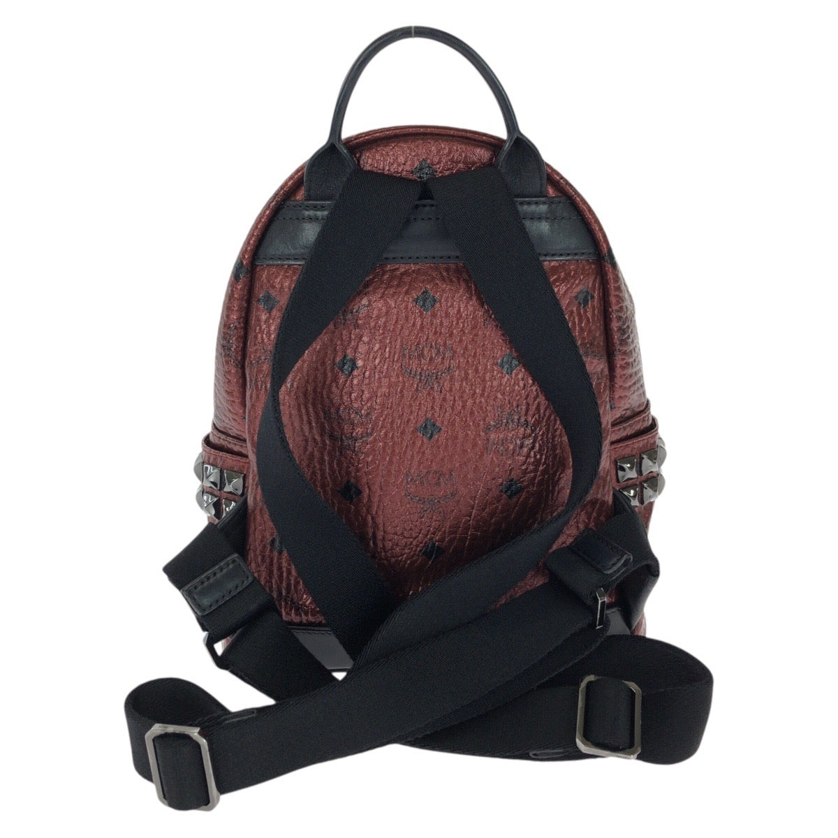 25400
MCM エム シー エム Stark ワインレッド ボルドー PVC / レザー リュックサック バックパック レディース A42