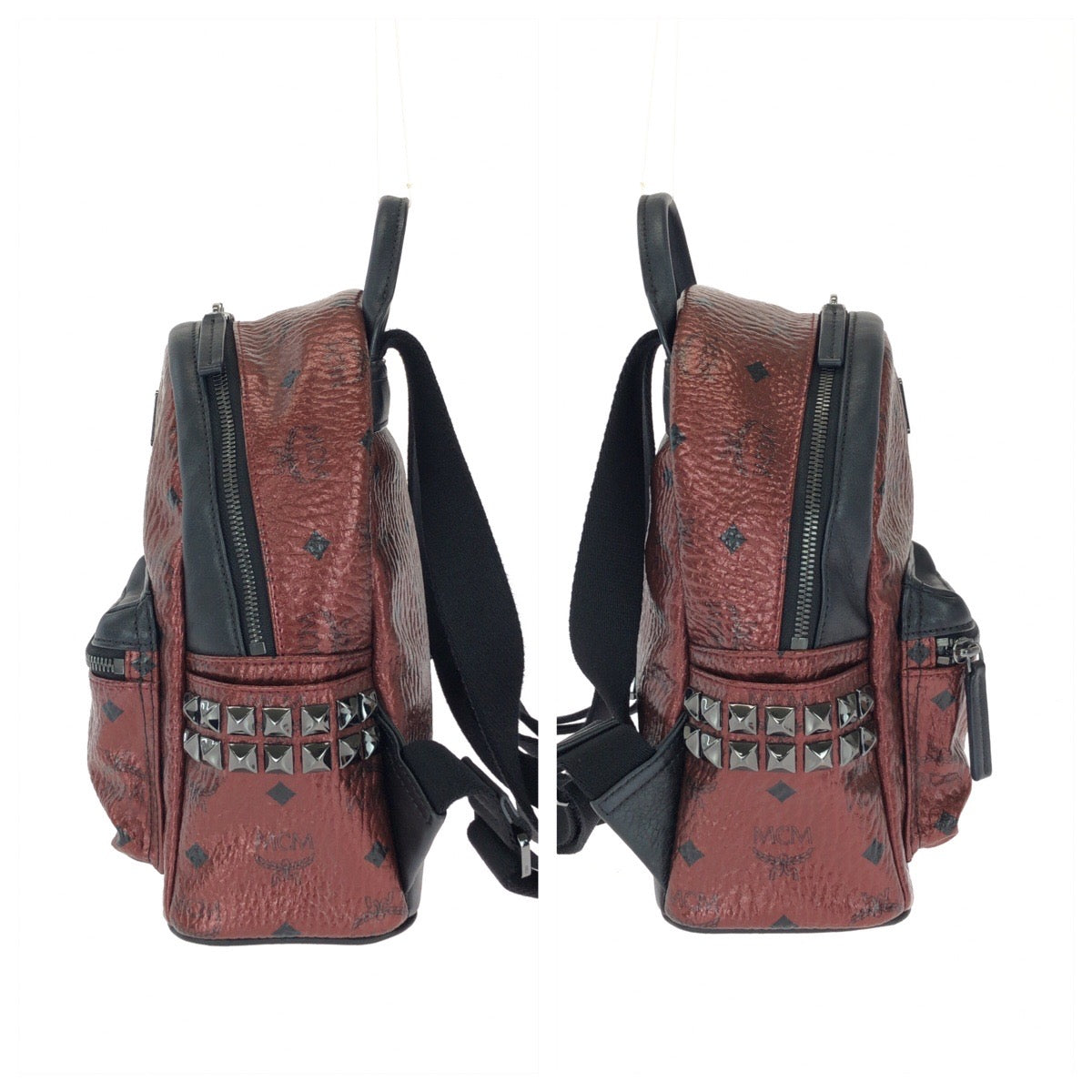 25400
MCM エム シー エム Stark ワインレッド ボルドー PVC / レザー リュックサック バックパック レディース A42