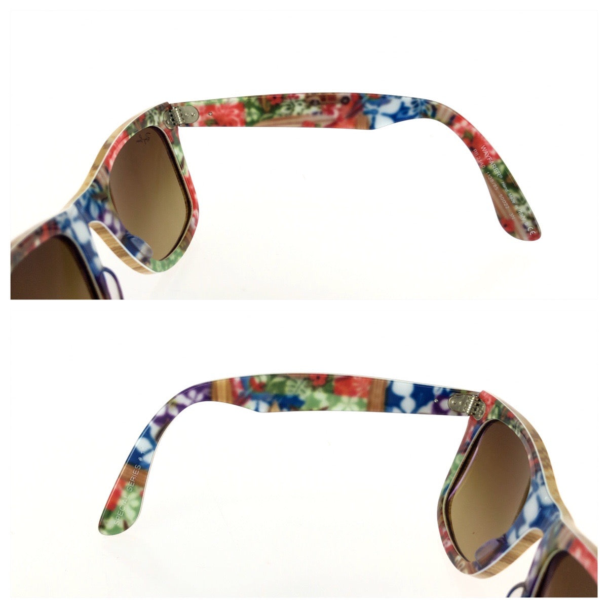 25402
Ray-Ban レイバン ウェイファーラー SPECIAL SERIES #11 マルチカラー ゴールド金具 プラスチック RB2140 1138/85 サングラス 男女兼用 ウェリントン レディース A16