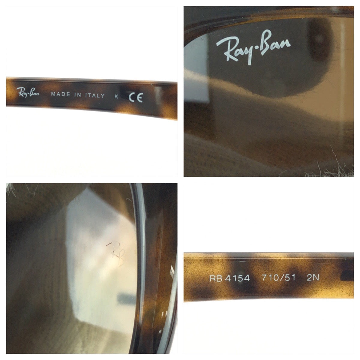 25405
Ray-Ban レイバン ハバナ ブラウン シルバー金具 プラスチック RB4154 サングラス 男女兼用 スクエア レディース ABP14