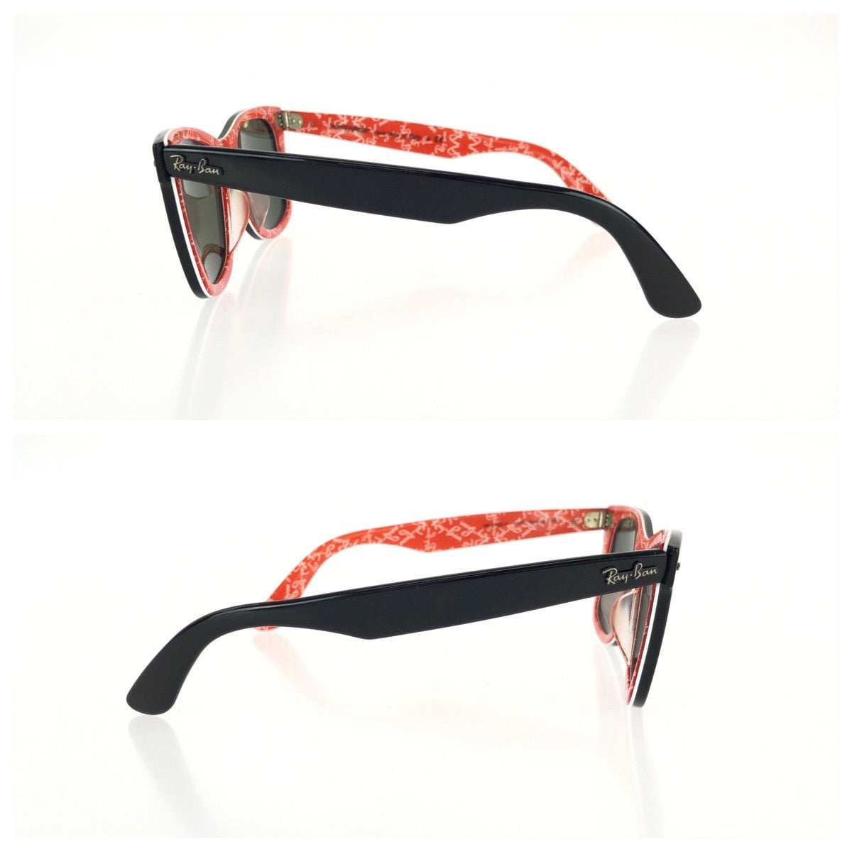 25408
Ray-Ban レイバン ウェイファーラー ブラック レッド シルバー金具 プラスチック RB2140F 1016 サングラス 男女兼用 ウェリントン レディース ABP15