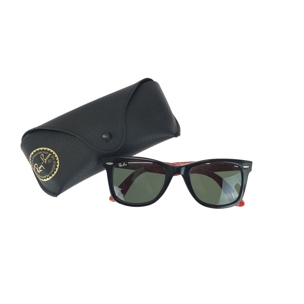 25408
Ray-Ban レイバン ウェイファーラー ブラック レッド シルバー金具 プラスチック RB2140F 1016 サングラス 男女兼用 ウェリントン レディース ABP15