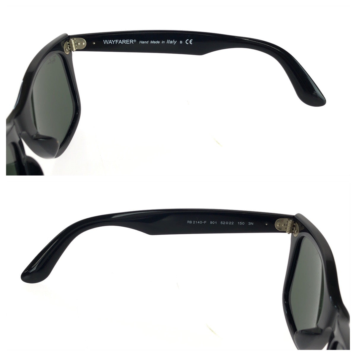 25409
Ray-Ban レイバン ORIGINAL WAYFARER ブラック グリーン シルバー金具 プラスチック / メタル RB2140 901 サングラス 男女兼用 ウェリントン レディース ABP14