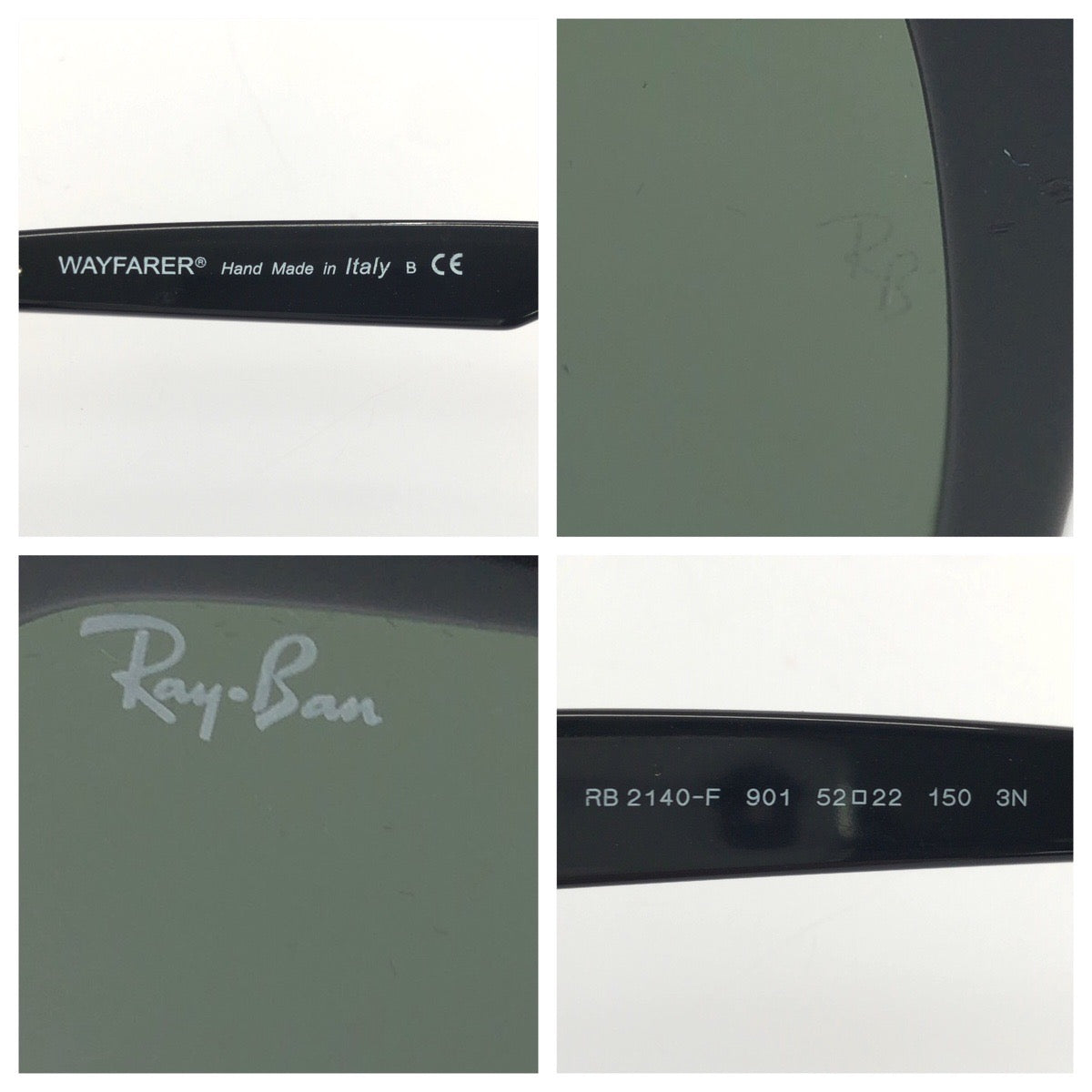 25409
Ray-Ban レイバン ORIGINAL WAYFARER ブラック グリーン シルバー金具 プラスチック / メタル RB2140 901 サングラス 男女兼用 ウェリントン レディース ABP14