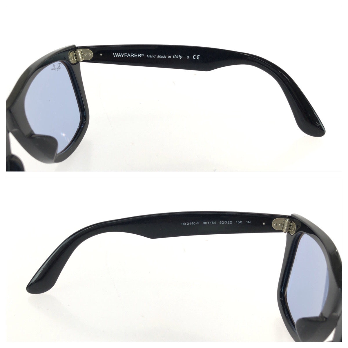 25413
Ray-Ban レイバン ORIGINAL WAYFARER CLASSIC ブラック ブルー シルバー金具 プラスチック RB2140F 901/64 サングラス 男女兼用 ウェリントン レディース ABP16