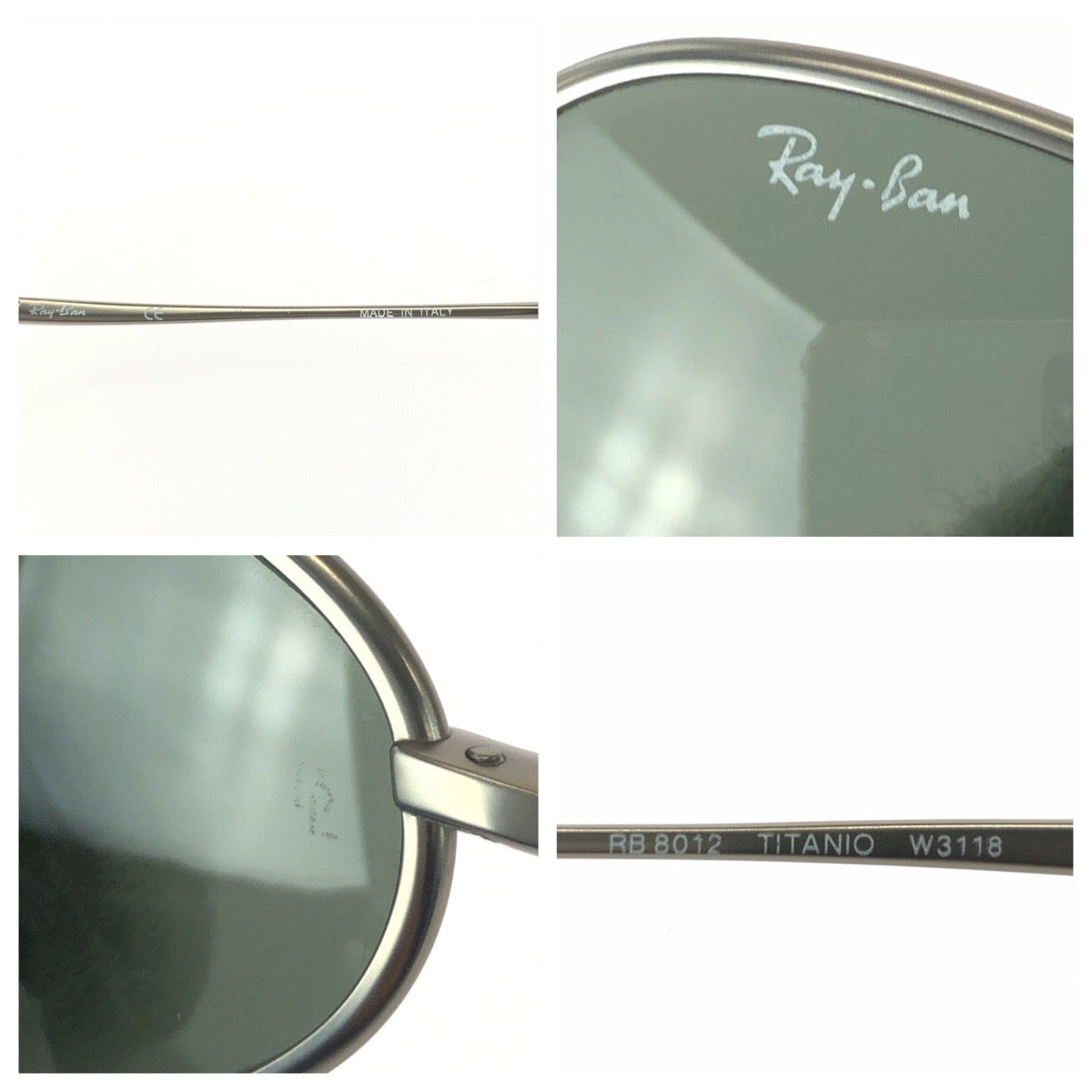 25416
Ray-Ban レイバン TITANIO シルバー ガンメタ グリーン チタン RB8012 W3118 サングラス 男女兼用 オーバル レディース ABP21