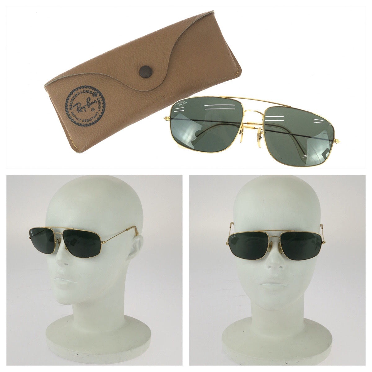 25417
Ray-Ban レイバン ヴィンテージ ボシュロム エクスプローラー グリーン ゴールド金具 メタル B&L 58□17 サングラス 男女兼用 スクエア レディース AB16