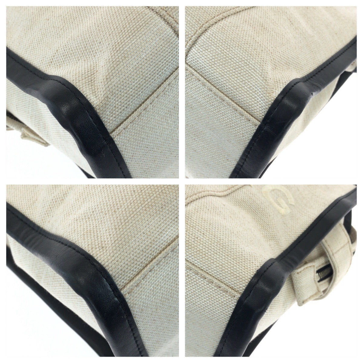 25422
MARC JACOBS マークジェイコブス THE TOTE BAG 2way ホワイト ブラック シルバー金具 キャンバス / レザー トートバッグ ショルダーバッグ レディース AB9