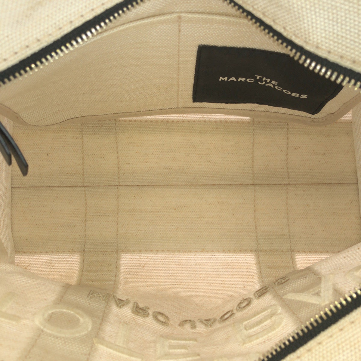 25422
MARC JACOBS マークジェイコブス THE TOTE BAG 2way ホワイト ブラック シルバー金具 キャンバス / レザー トートバッグ ショルダーバッグ レディース AB9