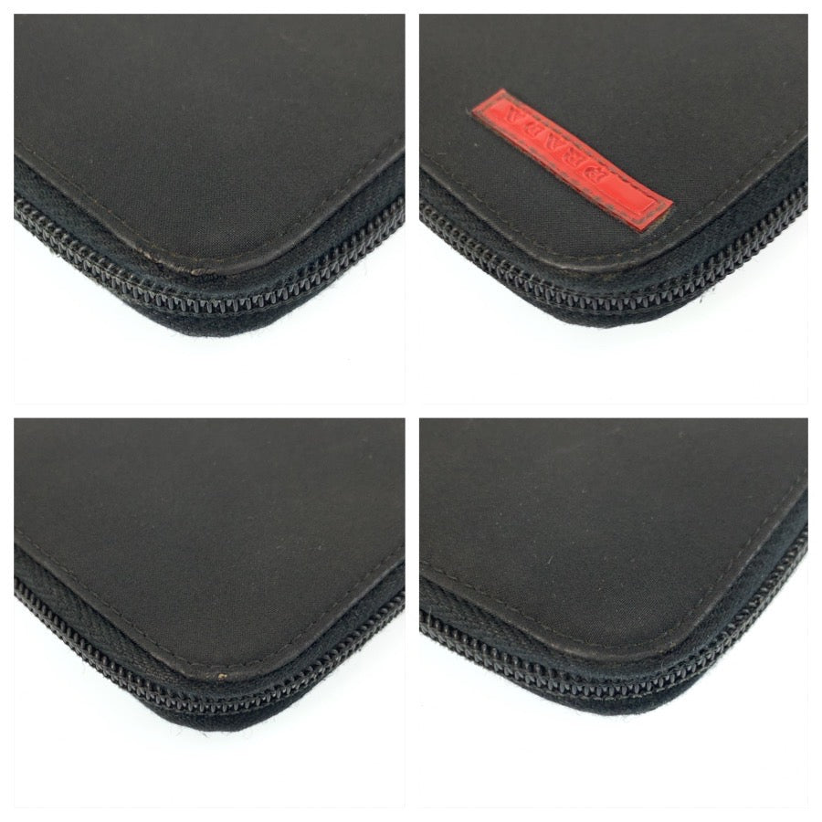 25424
PRADA SPORTS プラダスポーツ ブラック カーキ ナイロン 長財布 ロングウォレット メンズ AB6