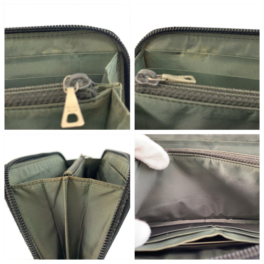 25424
PRADA SPORTS プラダスポーツ ブラック カーキ ナイロン 長財布 ロングウォレット メンズ AB6