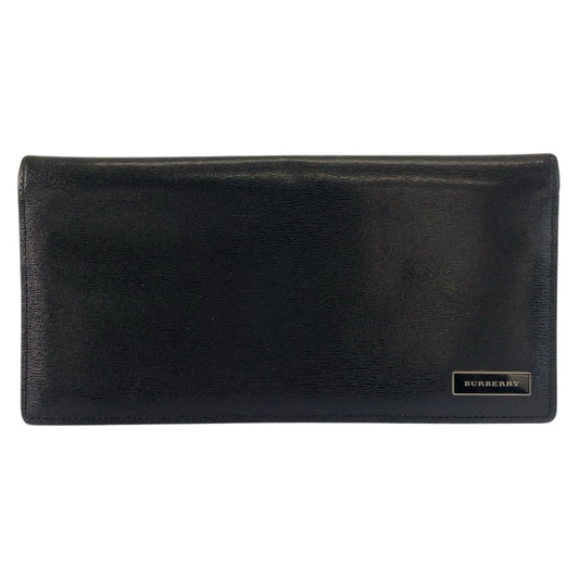 25425
BURBERRY バーバリー ヴィンテージ 中チェック柄 ブラック 黒 レザー 長財布 ロングウォレット メンズ ABP14