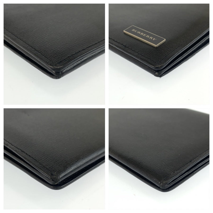 25425
BURBERRY バーバリー ヴィンテージ 中チェック柄 ブラック 黒 レザー 長財布 ロングウォレット メンズ ABP14