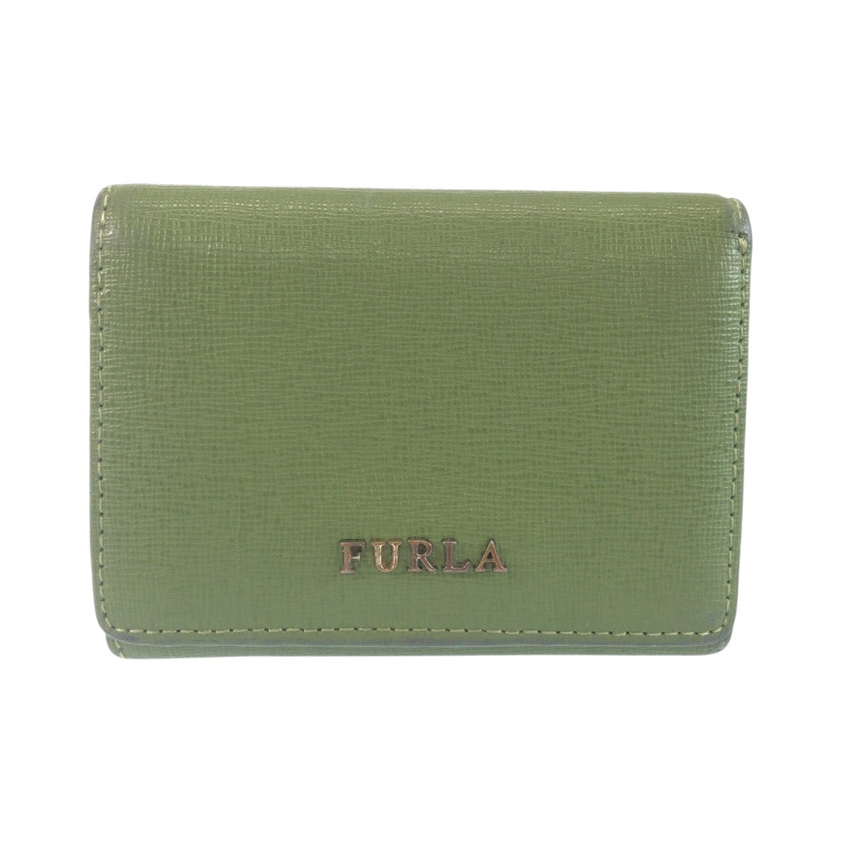 25428
Furla フルラ グリーン ゴールド金具 レザー 折り財布 コンパクトウォレット レディース AB1