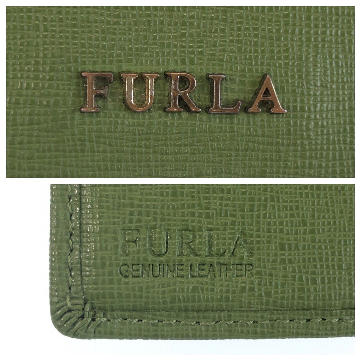 25428
Furla フルラ グリーン ゴールド金具 レザー 折り財布 コンパクトウォレット レディース AB1