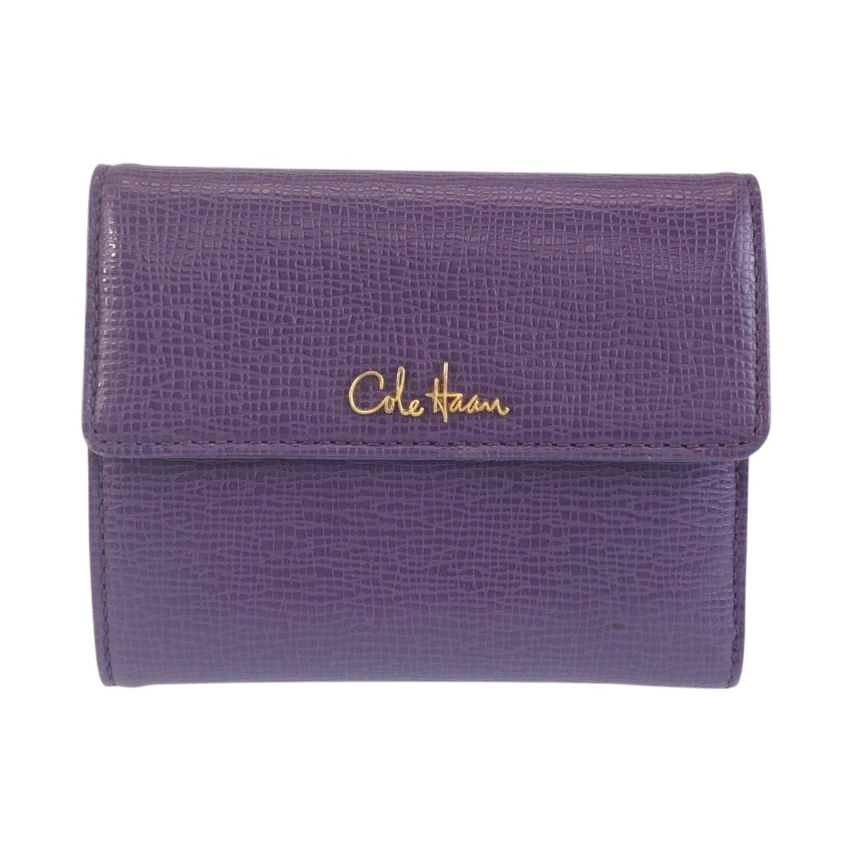 25435
COLE HAAN コールハーン パープル ゴールド金具 レザー B26483 折り財布 コンパクトウォレット レディース ABP1