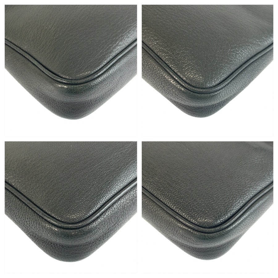25437
GIVENCHY ジバンシィ ヴィンテージ グリーン レザー ショルダーバッグ ポシェット レディース ABP14