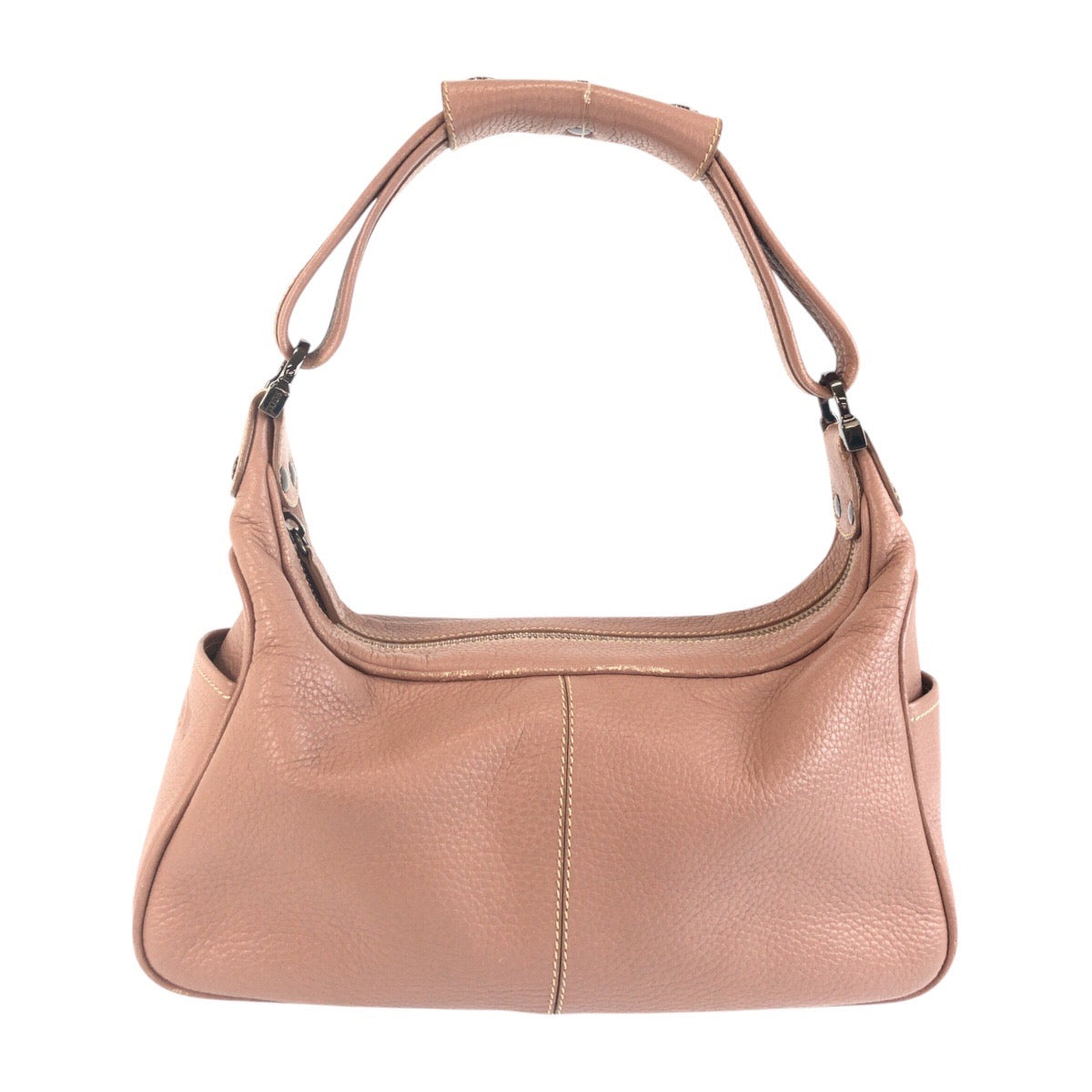 25441
TOD’S トッズ ピンク ダスティーピンク シルバー金具 レザー ハンドバッグ ショルダーバッグ レディース AB14