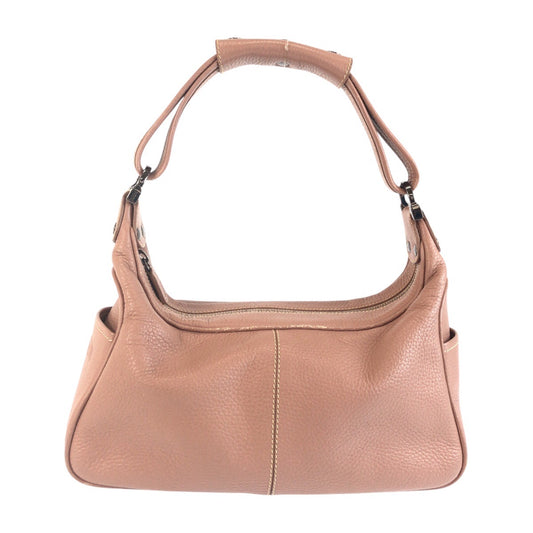 25441
TOD’S トッズ ピンク ダスティーピンク シルバー金具 レザー ハンドバッグ ショルダーバッグ レディース AB14