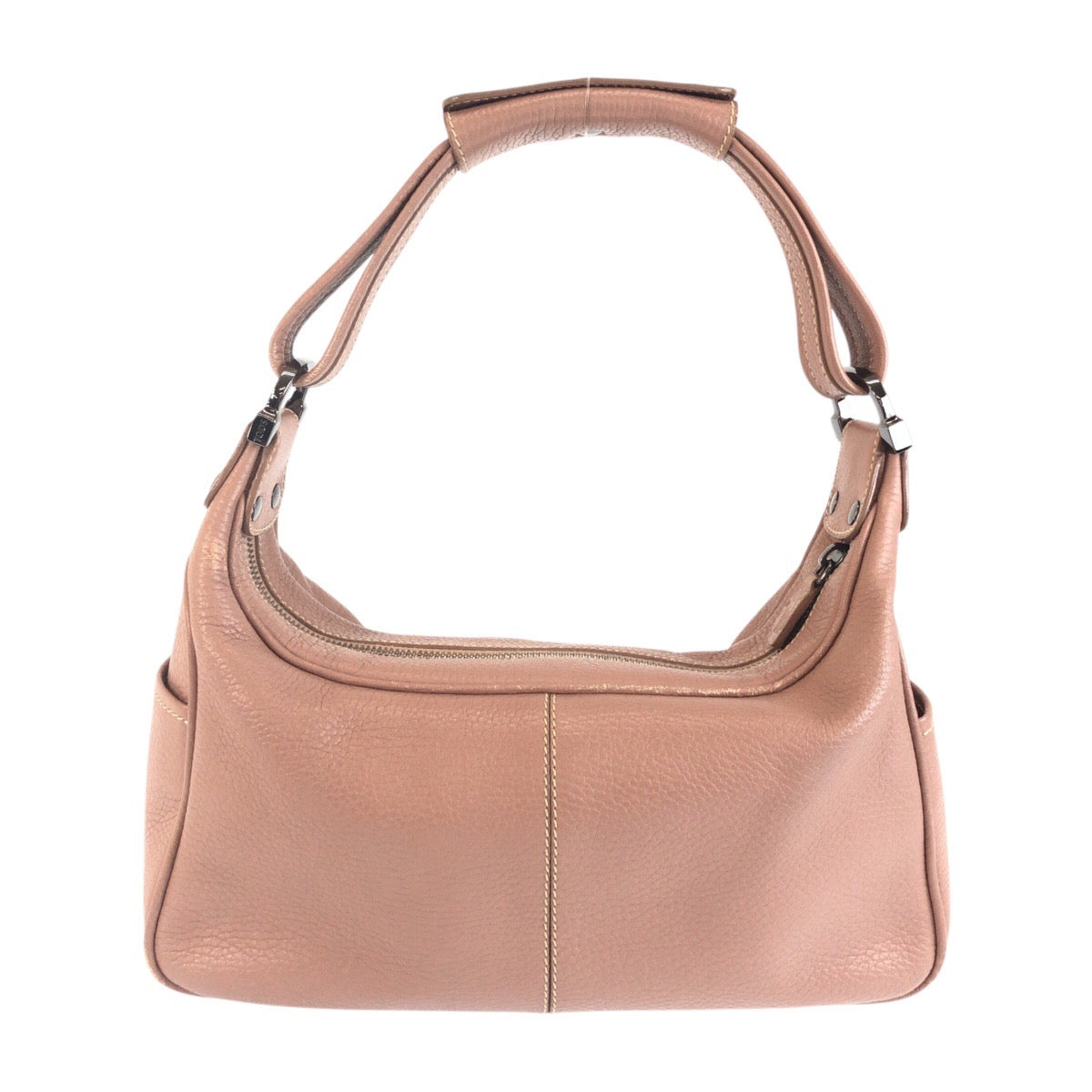 25441
TOD’S トッズ ピンク ダスティーピンク シルバー金具 レザー ハンドバッグ ショルダーバッグ レディース AB14