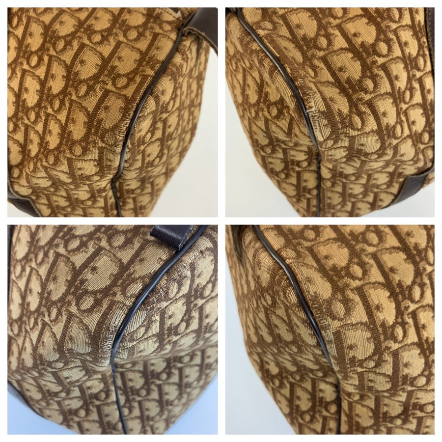 25443
Christian Dior クリスチャンディオール ヴィンテージ トロッター ブラウン ベージュ シルバー金具 キャンバス / レザー ハンドバッグ ボストンバッグ レディース AB28