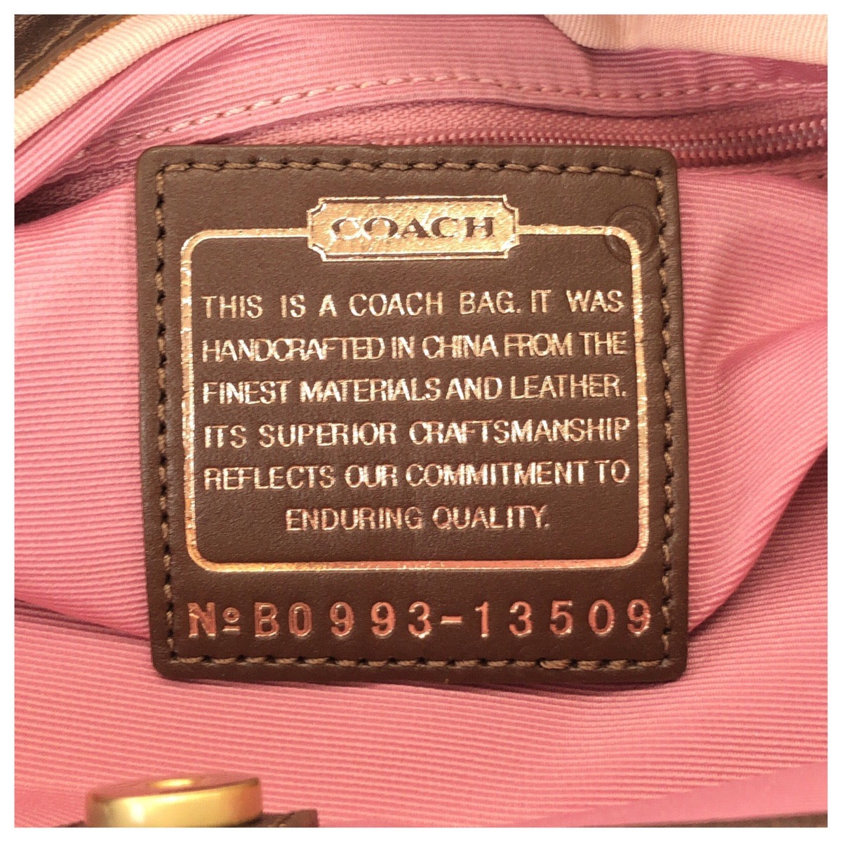 25444
COACH コーチ オプアート ピンク ブラウン ゴールド金具 キャンバス / レザー 13509 ハンドバッグ トートバッグ レディース A14