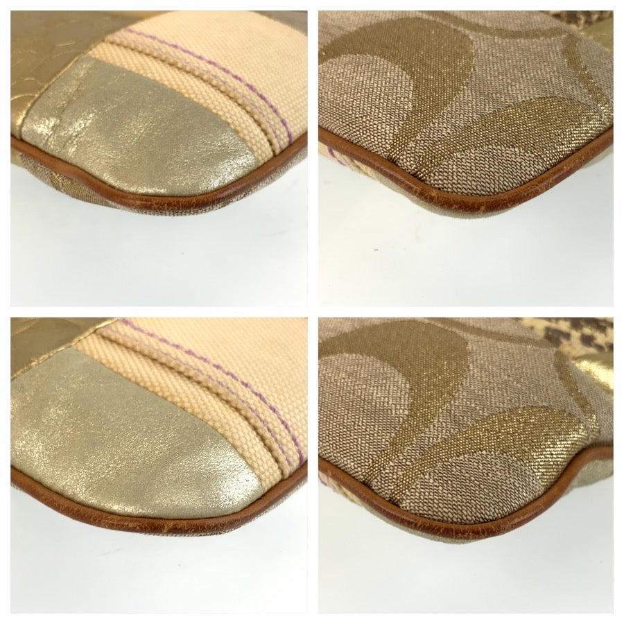 25445
COACH コーチ パッチワーク ベージュ ブラウン キャンバス / レザー B063-10006 ショルダーバッグ ポシェット レディース AB8