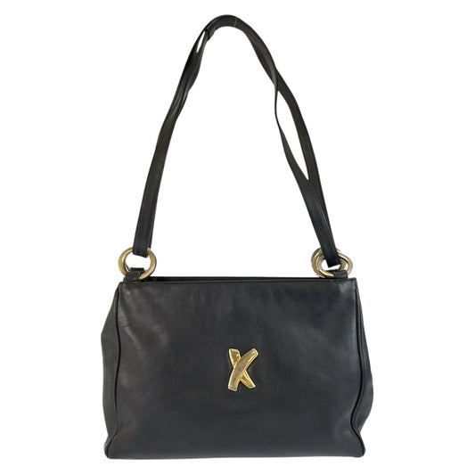 25446
Paloma Picasso パロマピカソ ブラック 黒 ゴールド金具 レザー ショルダーバッグ トートバッグ レディース AB8