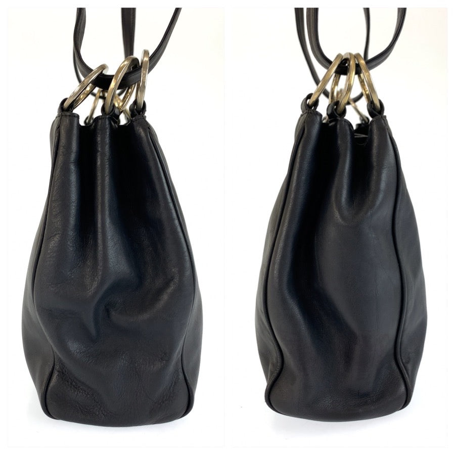 25446
Paloma Picasso パロマピカソ ブラック 黒 ゴールド金具 レザー ショルダーバッグ トートバッグ レディース AB8