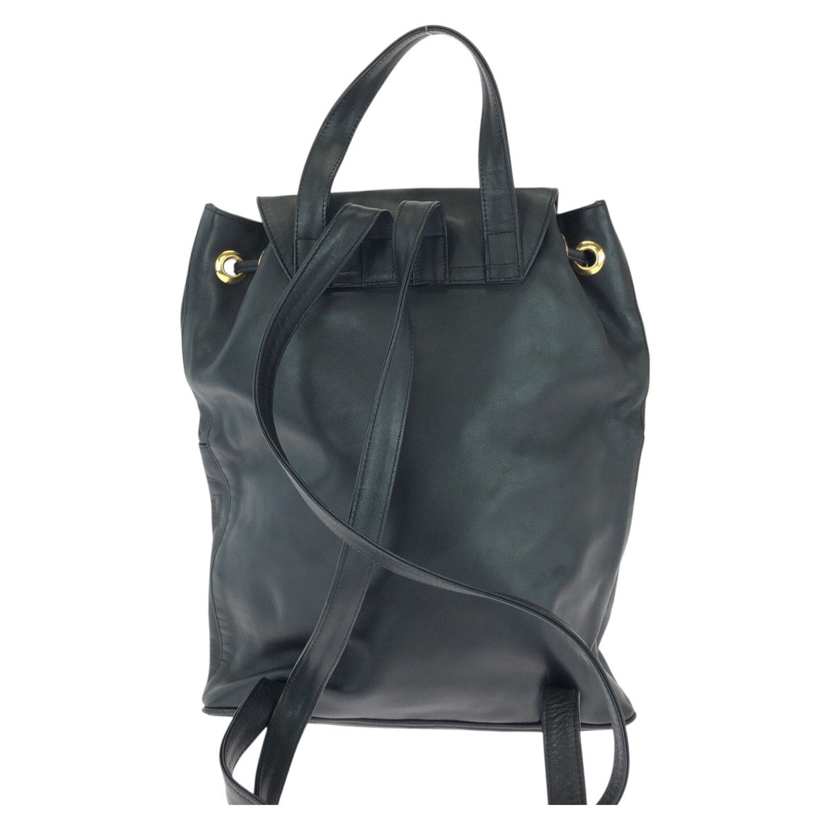 25447
Paloma Picasso パロマピカソ ヴィンテージ ブラック 黒 ゴールド金具 レザー リュックサック バックパック レディース ABP21