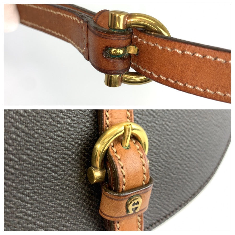 25450
AIGNER アイグナー ブラック ブラウン ゴールド金具 PVC ショルダーバッグ ポシェット レディース ABP2