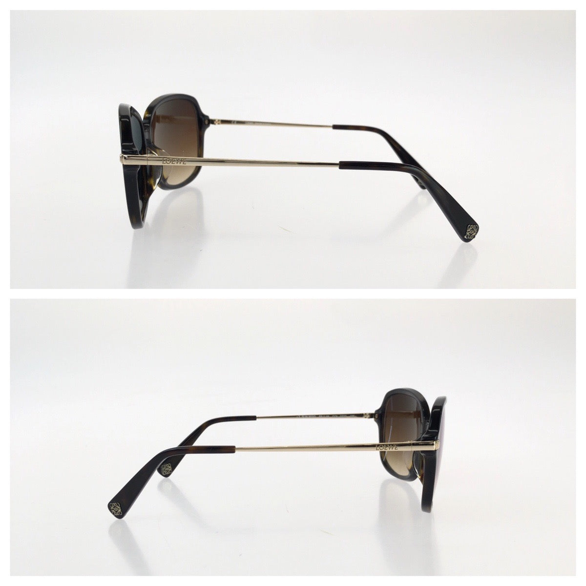 25452
LOEWE ロエベ ダークハバナ ブラウン ゴールド金具 プラスチック / メッキ SLW903G サングラス フレームのみ バタフライ レディース ABP14
