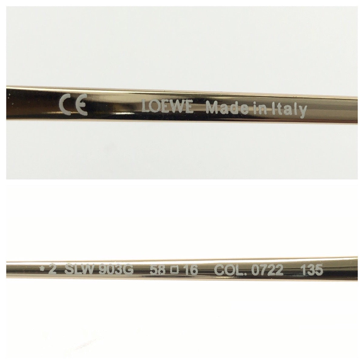 25452
LOEWE ロエベ ダークハバナ ブラウン ゴールド金具 プラスチック / メッキ SLW903G サングラス フレームのみ バタフライ レディース ABP14