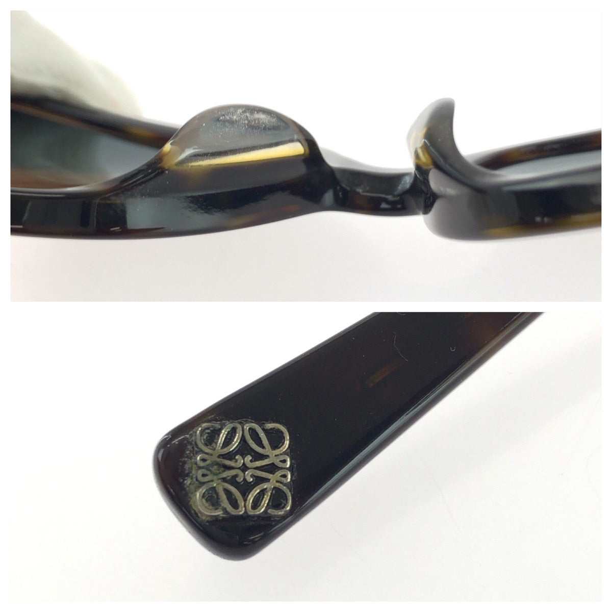 25452
LOEWE ロエベ ダークハバナ ブラウン ゴールド金具 プラスチック / メッキ SLW903G サングラス フレームのみ バタフライ レディース ABP14