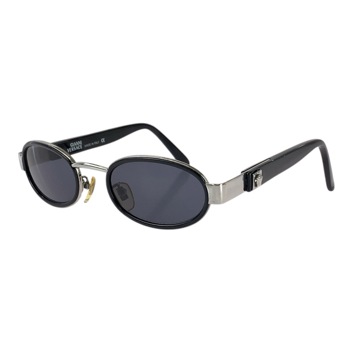 25453
LOEWE ロエベ ヴィンテージ メデューサ ブラック 黒 シルバー金具 プラスチック / メタル MOD X28 サングラス 男女兼用 オーバル レディース ABP21