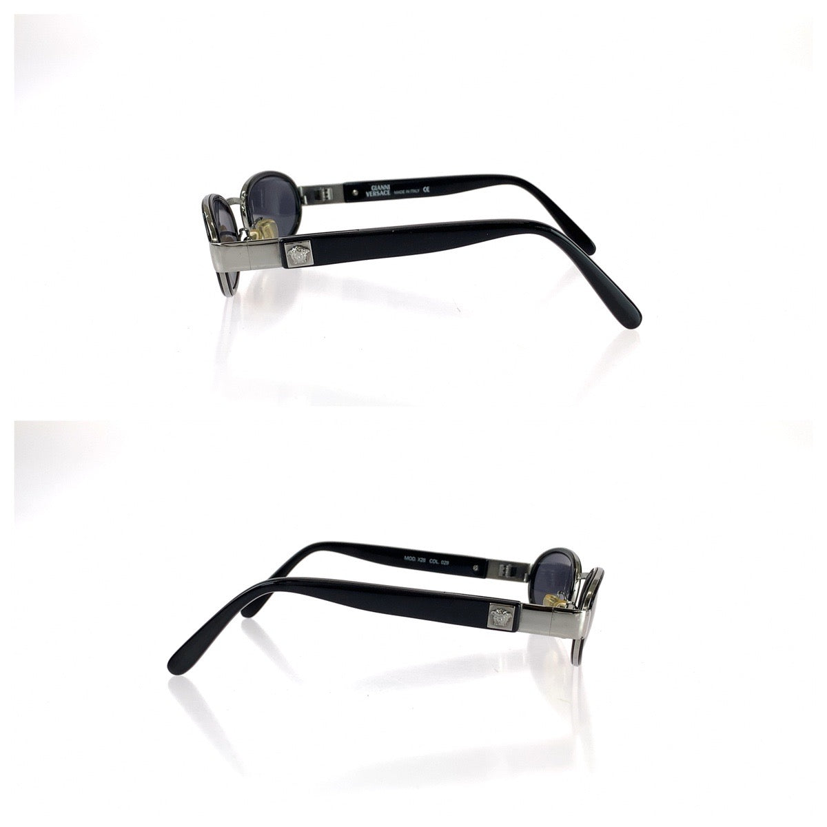 25453
LOEWE ロエベ ヴィンテージ メデューサ ブラック 黒 シルバー金具 プラスチック / メタル MOD X28 サングラス 男女兼用 オーバル レディース ABP21