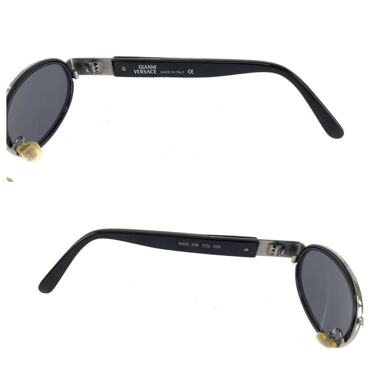 25453
LOEWE ロエベ ヴィンテージ メデューサ ブラック 黒 シルバー金具 プラスチック / メタル MOD X28 サングラス 男女兼用 オーバル レディース ABP21
