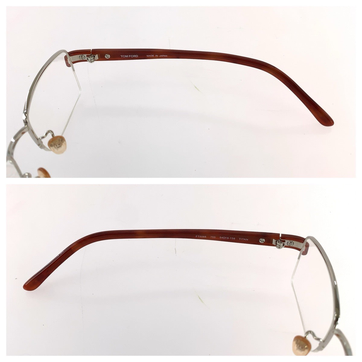 25454
TOM FORD トムフォード ブラウン シルバー金具 プラスチック / メタル FT5066 メガネ 伊達メガネ 男女兼用 レディース ABP14
