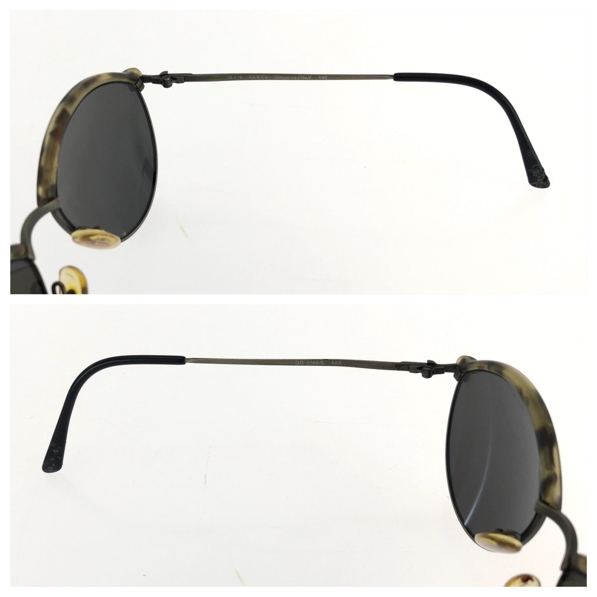 25458
GUCCI グッチ ヴィンテージ ハバナ カーキ アンティークゴールド プラスチック / メタル GG 2356/S サングラス 男女兼用 ラウンド レディース AB21