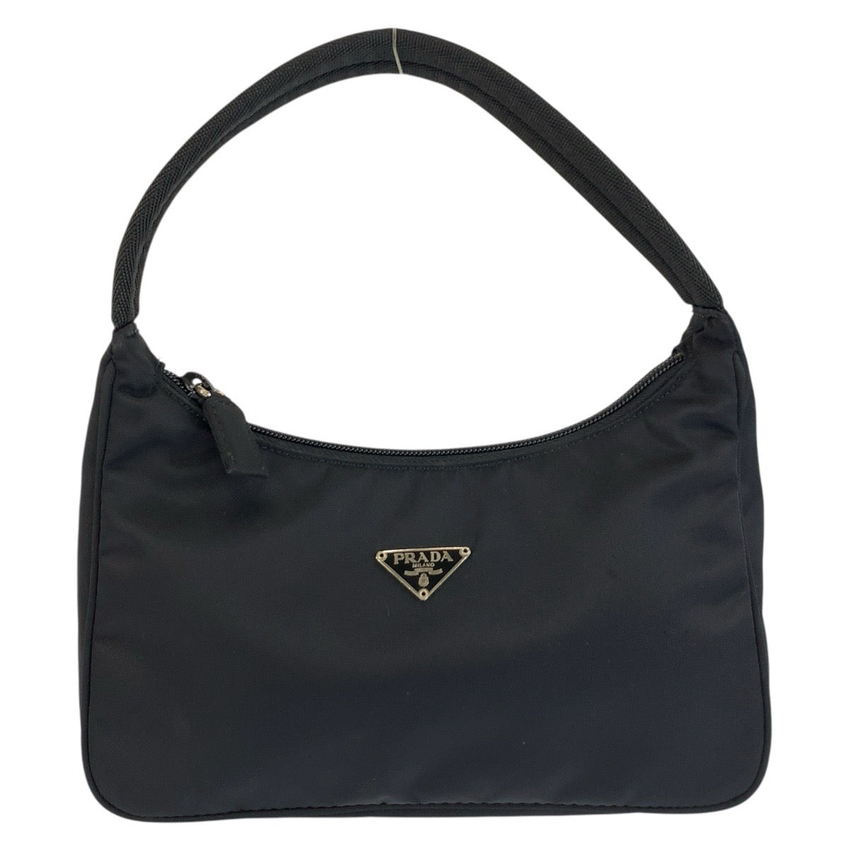 25460
PRADA プラダ テスート 三角ロゴプレート ブラック 黒 シルバー金具 ナイロン ハンドバッグ アクセサリーポーチ レディース A44