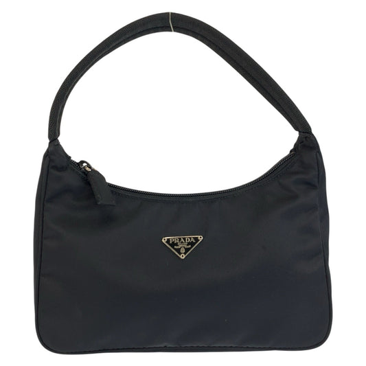25460
PRADA プラダ テスート 三角ロゴプレート ブラック 黒 シルバー金具 ナイロン ハンドバッグ アクセサリーポーチ レディース A44