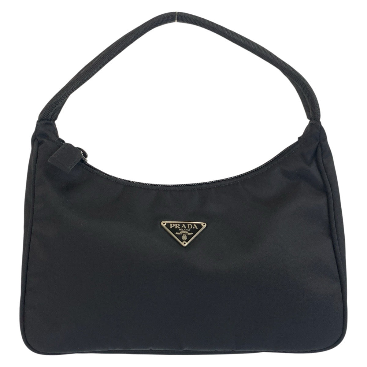 25462
PRADA プラダ テスート 三角ロゴプレート ブラック 黒 シルバー金具 ナイロン ハンドバッグ アクセサリーポーチ レディース A44