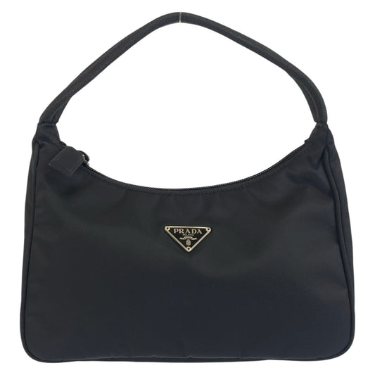 25462
PRADA プラダ テスート 三角ロゴプレート ブラック 黒 シルバー金具 ナイロン ハンドバッグ アクセサリーポーチ レディース A44